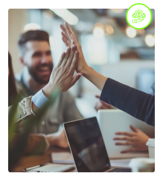 Trabalho em equipe num escritório